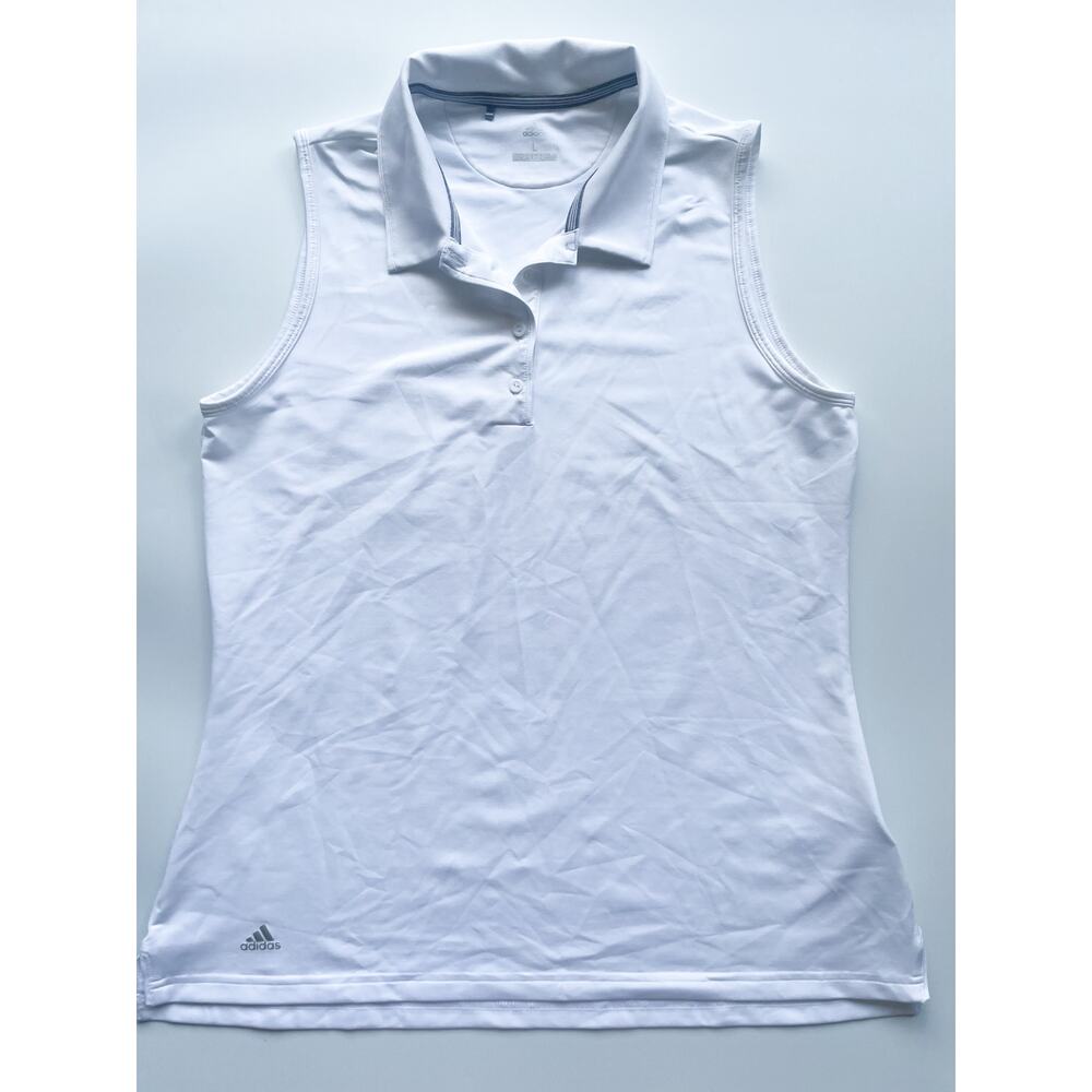 Women's Adidas Golf White Sleeveless Polo Shirt Size Large